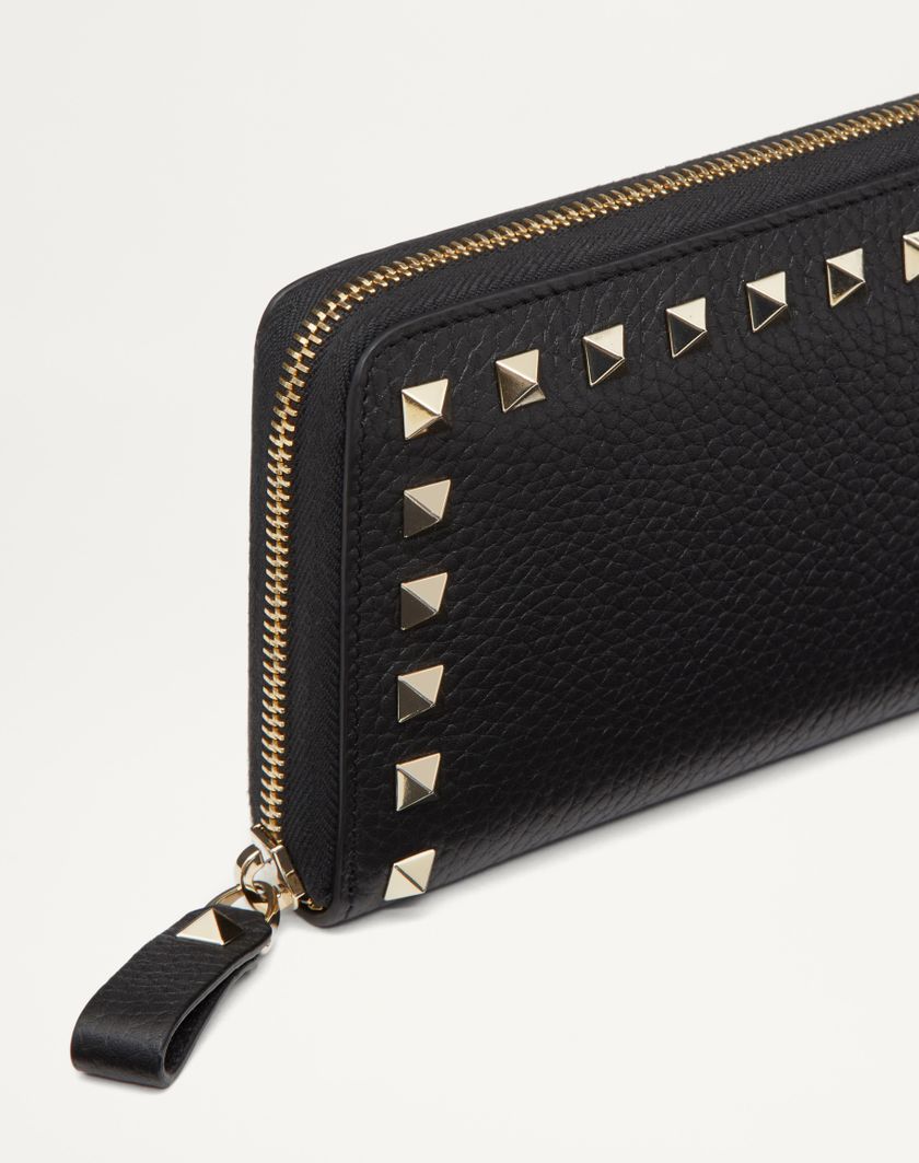 Valentino Handbags Portafoglio Con Zip Rockstud In Vitello Granato per Donna in Rosso V. | Valentino IT Sconti VIP