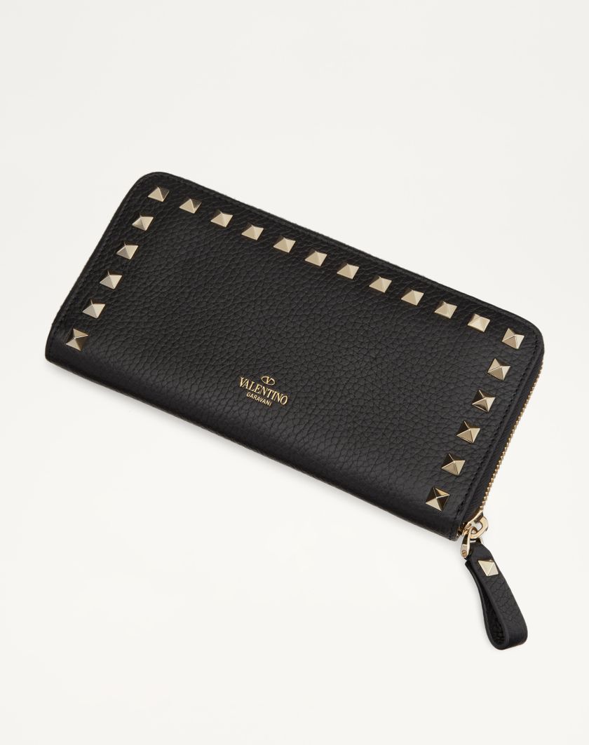 Valentino Handbags Portafoglio Con Zip Rockstud In Vitello Granato per Donna in Rosso V. | Valentino IT Sconti VIP