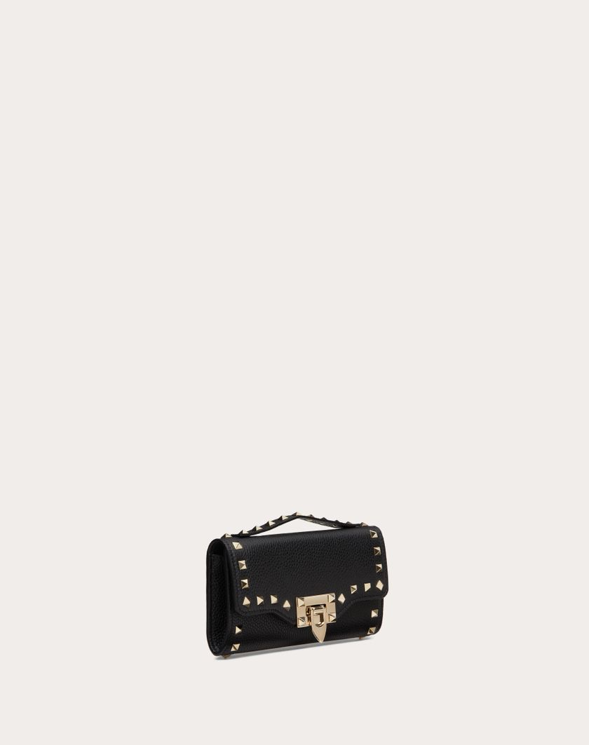 Valentino Handbags Portafoglio Con Catena Rockstud In Vitello Granato per Donna in Nero | Valentino IT Offerta settimanale