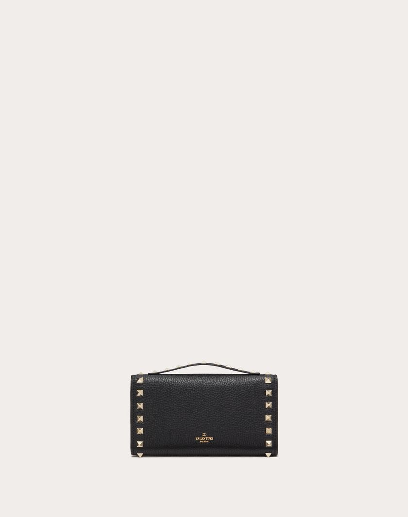 Valentino Handbags Portafoglio Con Catena Rockstud In Vitello Granato per Donna in Nero | Valentino IT Offerta settimanale