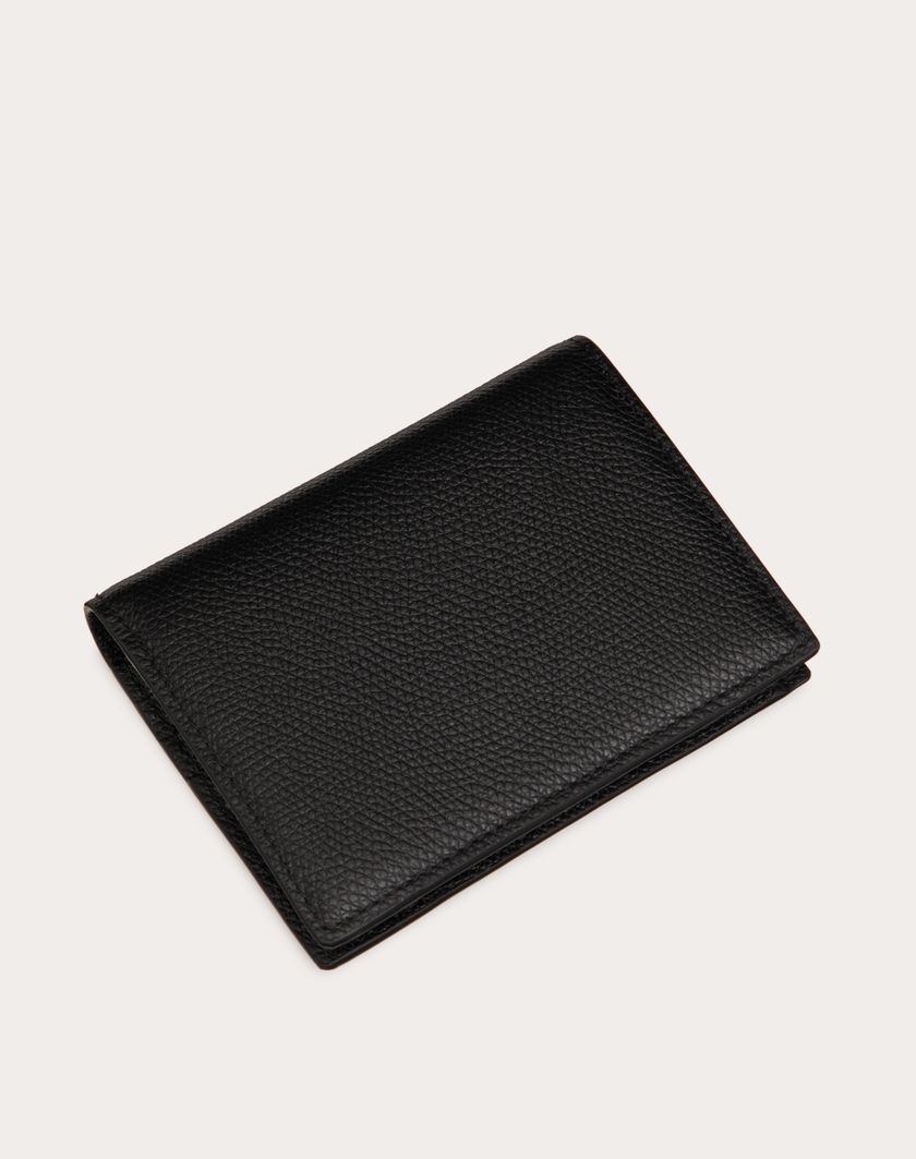 Valentino Handbags Portafoglio Compatto Vlogo Signature In Vitello Granato per Donna in Nero | Valentino IT Rilascio limitato