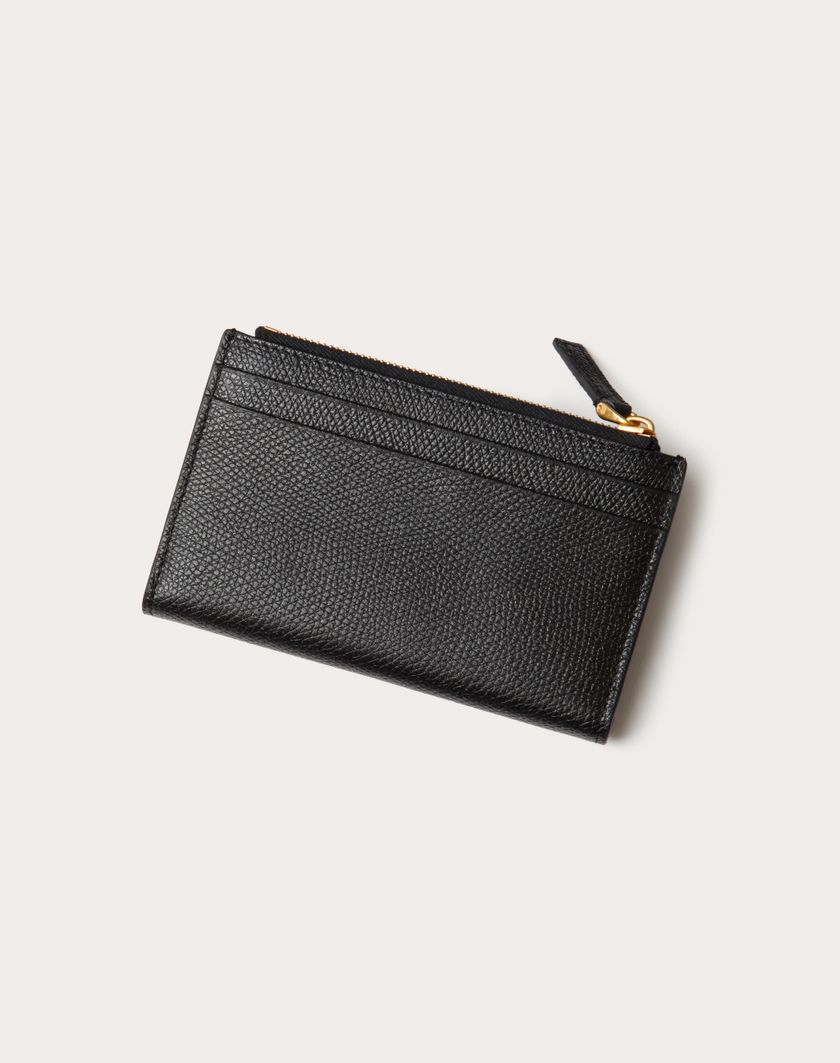 Valentino Handbags Portacarte Vlogo Signature In Vitello Granato Con Zip per Donna in Nero | Valentino IT Promozione temporanea