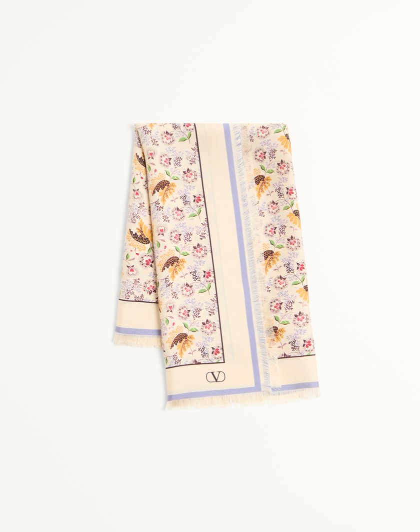 Valentino Handbags Foulard Papier Floral In Seta per Donna in Lilla | Valentino IT Discount Store per i nuovi prodotti