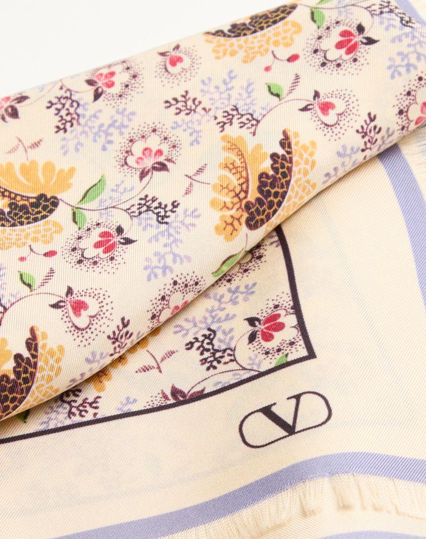 Valentino Handbags Foulard Papier Floral In Seta per Donna in Lilla | Valentino IT Discount Store per i nuovi prodotti