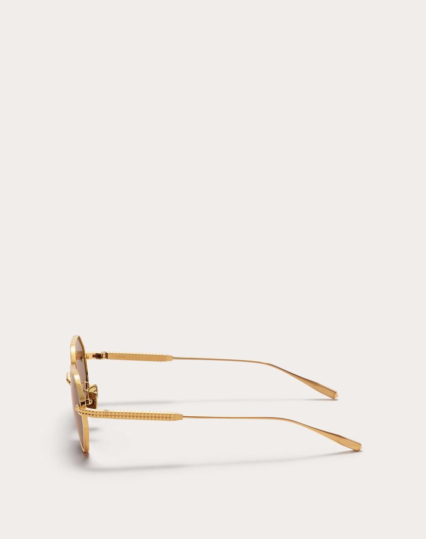 Valentino Handbags V-stud Occhiale Esagonale In Titanio in Marrone | Valentino IT 50% di sconto con spedizione gratuita