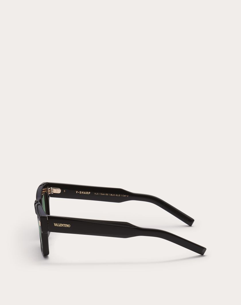Valentino Handbags V-sharp Occhiale Rettangolare In Acetato in Verde Scuro | Valentino IT Black Friday Prezzi