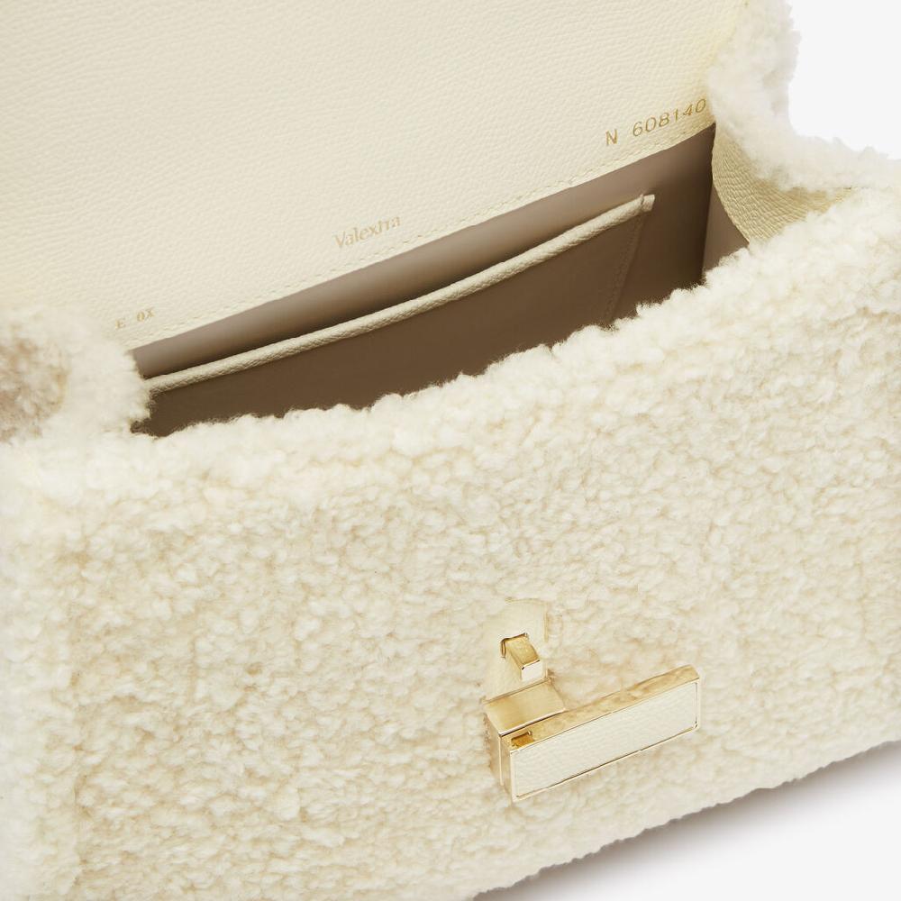 ﻿Valextra BORSA PICCOLA ISIDE MONTONE/VITELLO VS ORO CHIARO Promozione Limitata