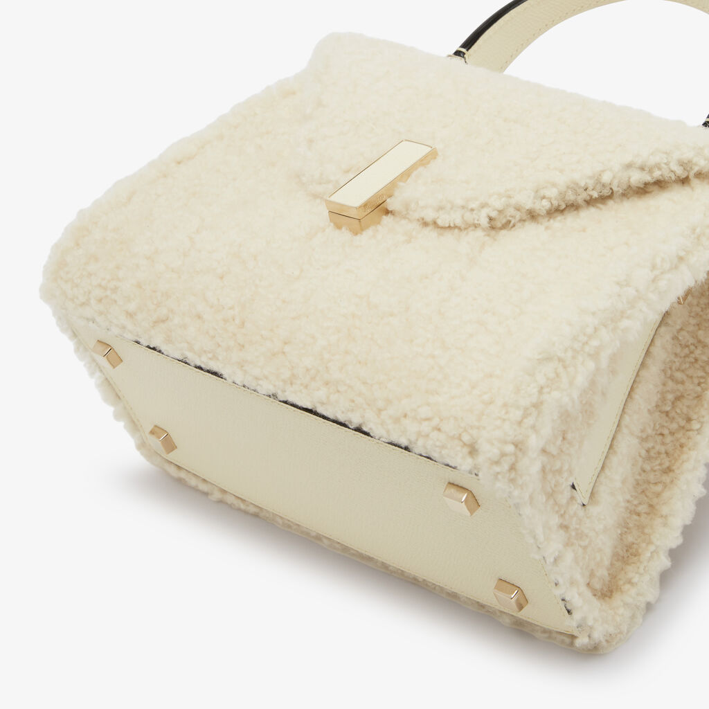 ﻿Valextra BORSA PICCOLA ISIDE MONTONE/VITELLO VS ORO CHIARO Promozione Limitata
