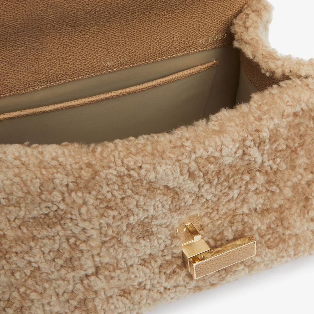 Valextra Borsa a mano da Donna di Lusso in Shearling Beige | Valextra Iside Fino Al -60%