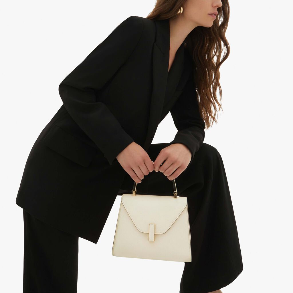 Valextra Iside: Borsa a mano Mini in Pelle Bianca | Valextra Sconto
