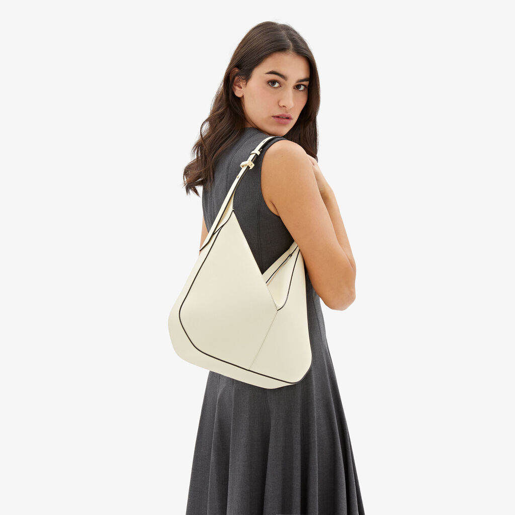 Valextra Borsa hobo da Donna di Lusso in pelle Bianca | Valextra Vivi Online