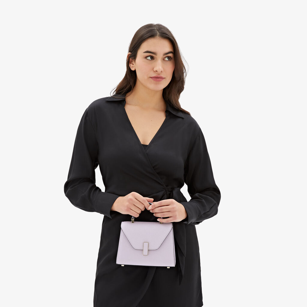 Valextra Borsa a tracolla Donna di Lusso in Pelle Lilla | Valextra Iside Vendita Economica