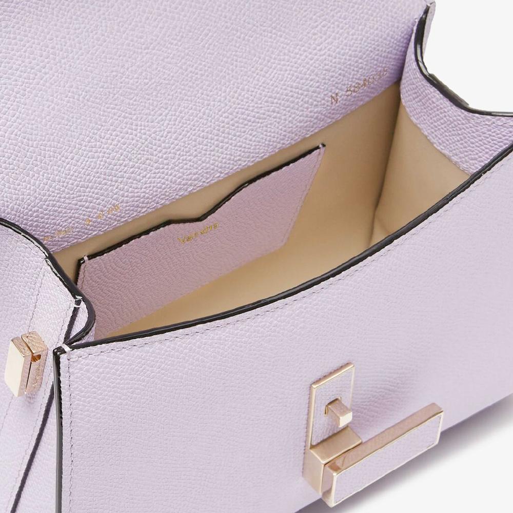 Valextra Borsa a tracolla Donna di Lusso in Pelle Lilla | Valextra Iside Vendita Economica