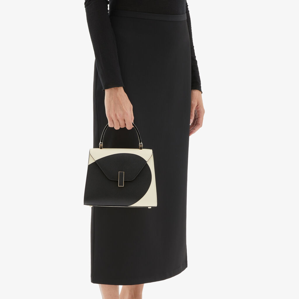 Valextra Borsa a mano da Donna Mini in Pelle Bianca e Nera | Valextra Iside Vendite Flash