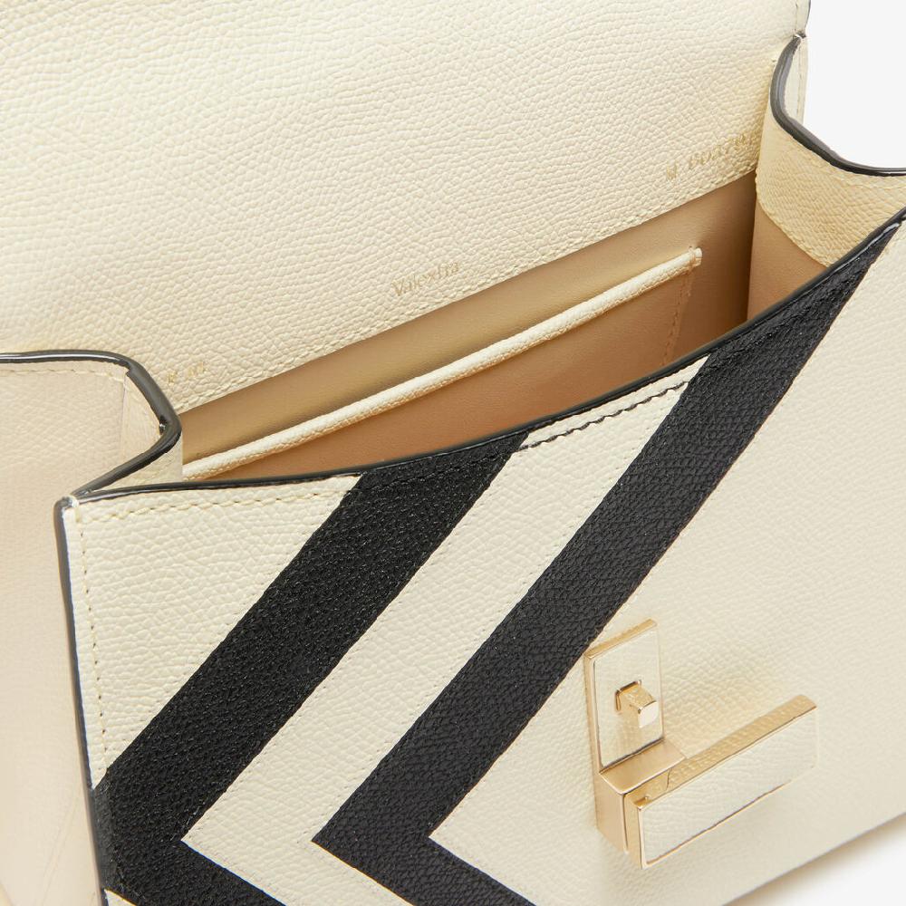 Valextra Borsa a mano Donna Pelle intarsia Bianca e Nera | Valextra Iside Negozio