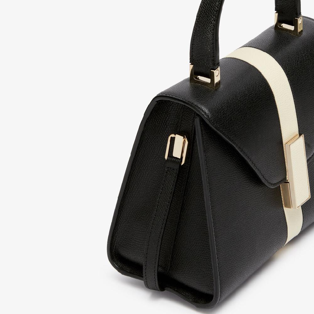 Valextra Borsetta a mano Donna Pelle intarsia Nera e Bianca | Valextra Iside Nuova