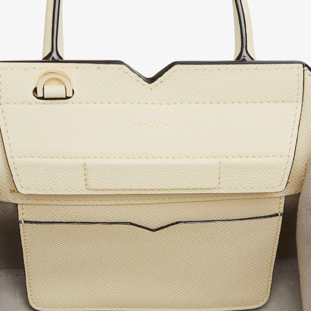 Valextra Borsa a Tracolla Milano Micro | Pelle di vitello Millepunte Soft | Bianco Pergamena | Valextra Moda