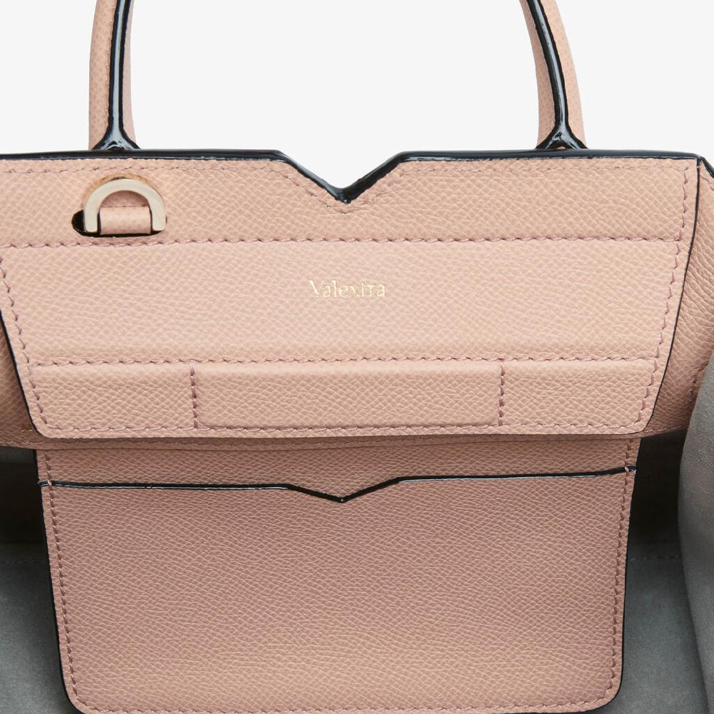 Valextra Borsa a Tracolla Milano Micro | Pelle di vitello Millepunte Soft | Rosa Bonne Mine | Valextra Italy