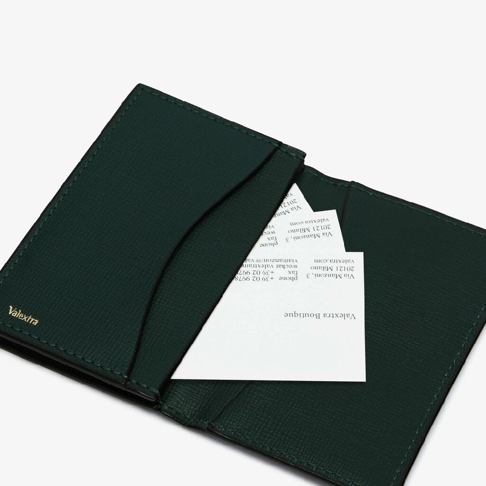 Valextra Porta carte di credito elegante in Pelle Verde | Valextra Promozione