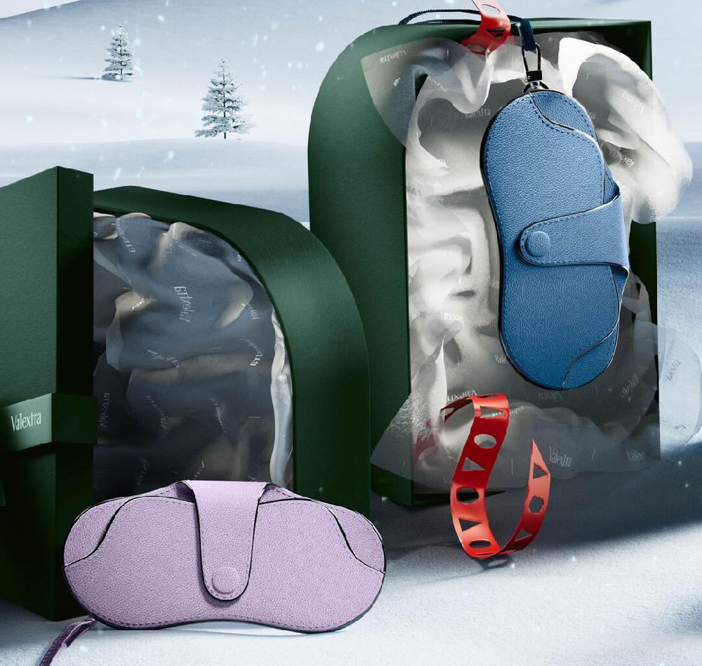 Valextra Custodia occhiali da Donna in Pelle Azzurra di Lusso | Valextra Negozio online di fabbrica