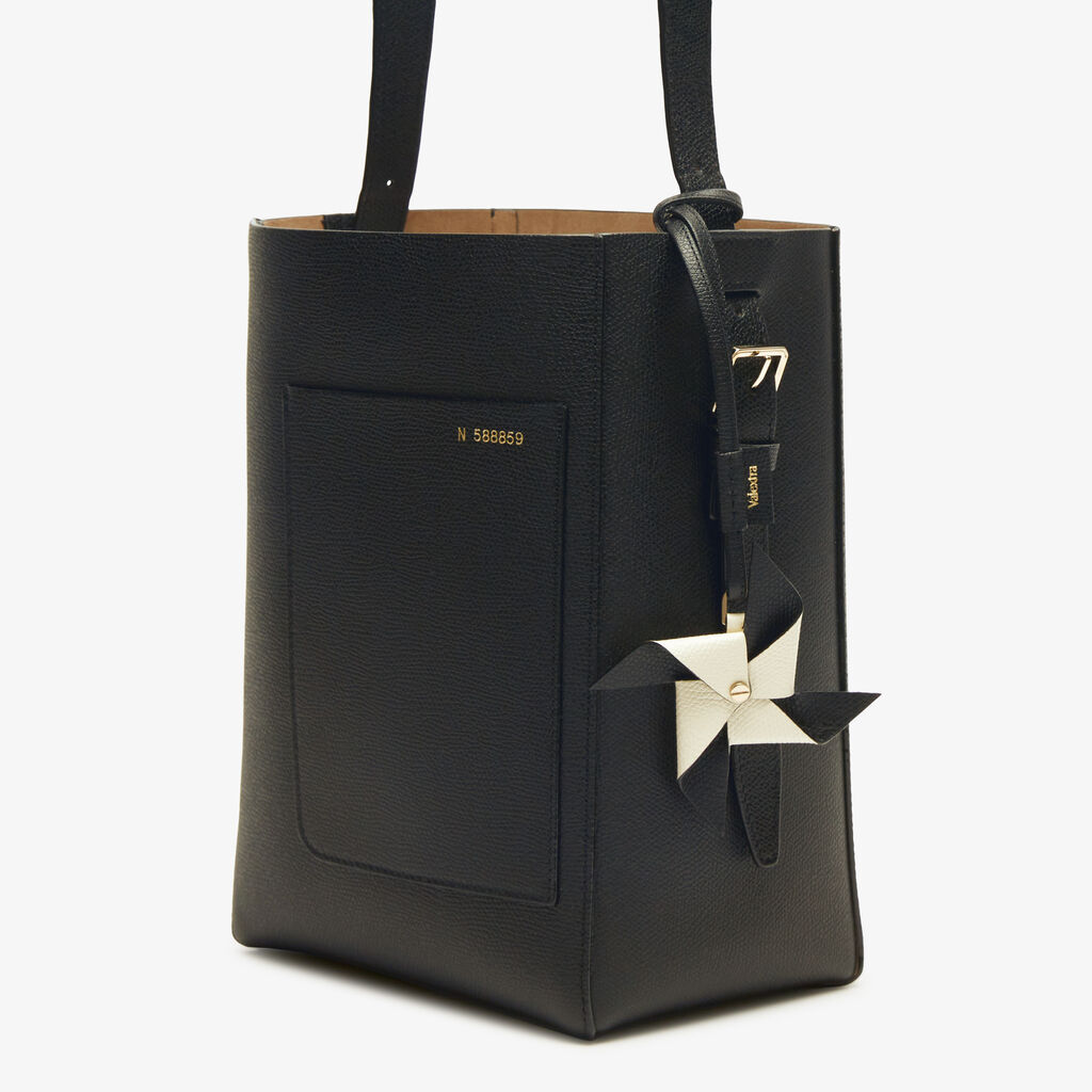 Valextra Charm Girandola | Pelle di vitello Millepunte | Nero/Bianco Pergamena | Valextra Fino Al -60%