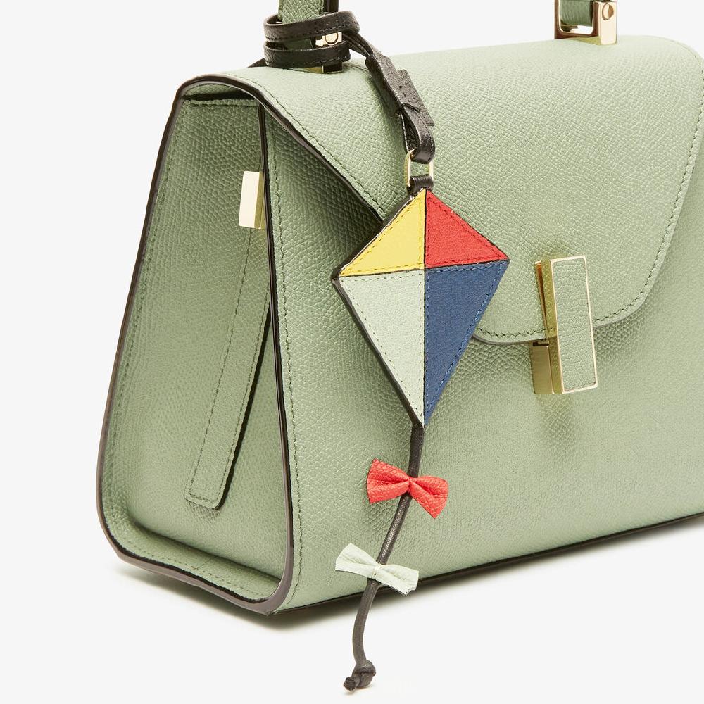 Valextra Charm Aquilone | Pelle di vitello Millepunte | Verde Menta/Blu Zaffiro/Rosso Cremisi/Giallo/Nero | Valextra Shopping Online