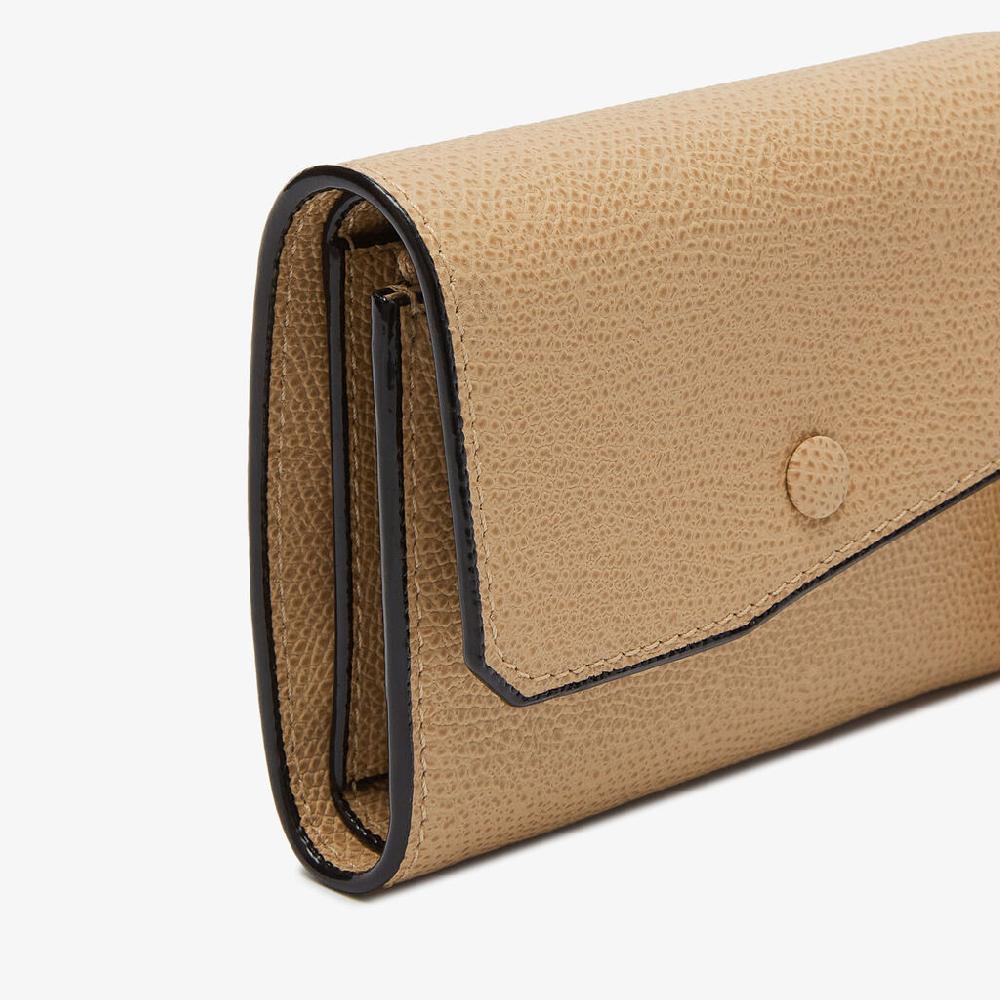 Valextra Portafoglio piccolo di Lusso in Pelle Beige | Valextra Pocket Novità