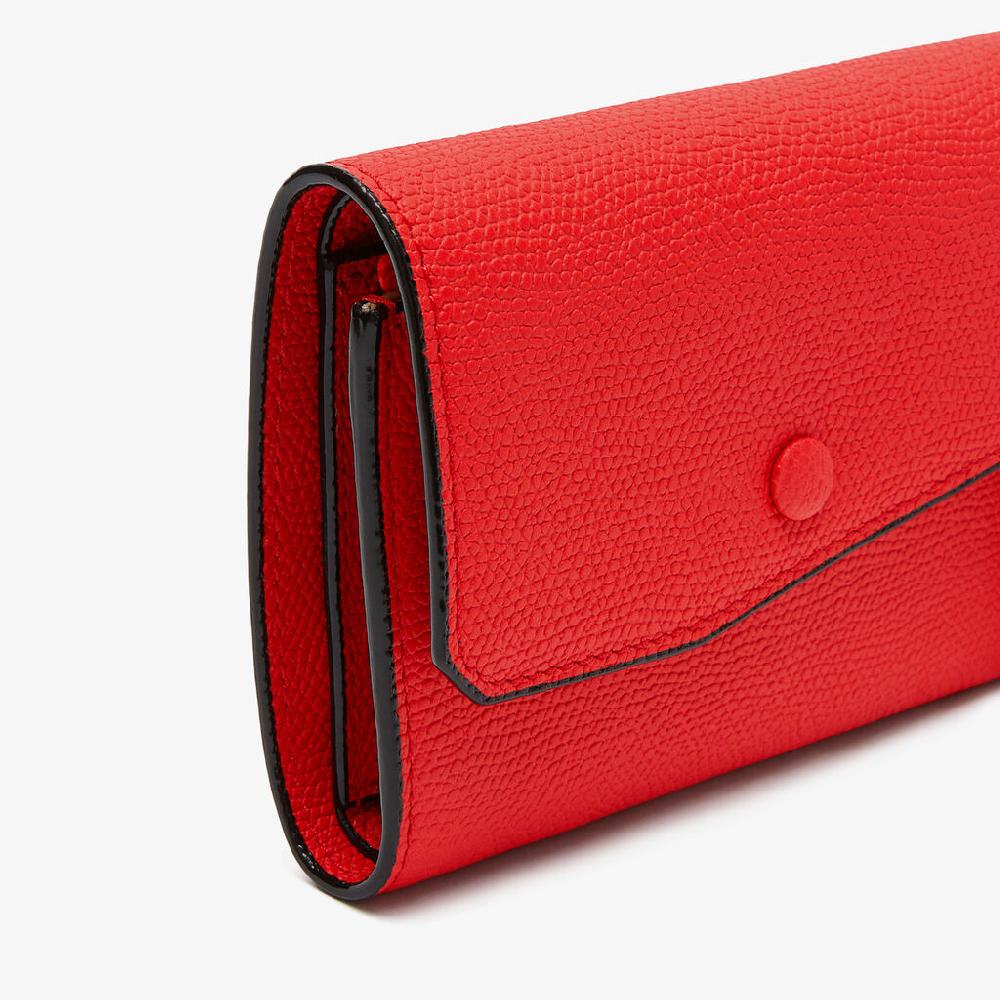 Valextra Portafoglio da Donna in Pelle Rossa cremisi | Valextra Pocket Cyber Monday