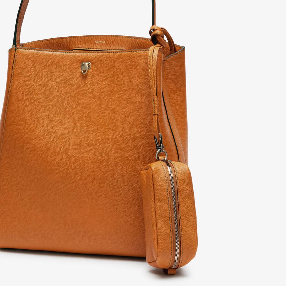Valextra Trousse da Donna in Pelle Marrone con tracolla | Valextra Economico
