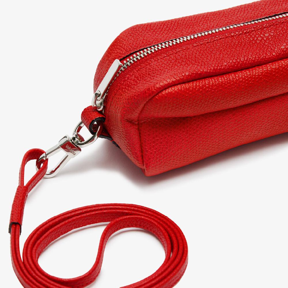 Valextra Trousse da Donna in Pelle Rossa con tracolla | Valextra Online