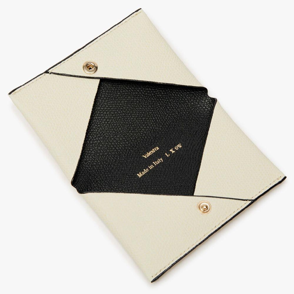 Valextra Porta carte piccolo da Donna in Pelle Bianca e Nera | Valextra Vendita Calda