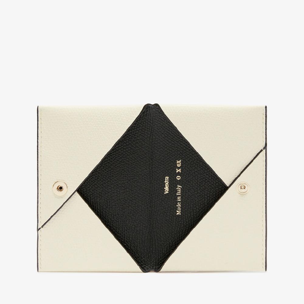Valextra Porta carte piccolo da Donna in Pelle Bianca e Nera | Valextra Vendita Calda
