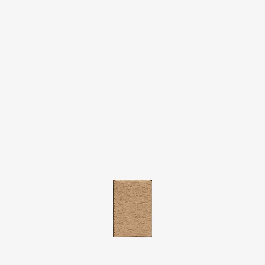 Valextra Porta carte piccolo di Lusso in Pelle Beige e Nera | Valextra Vendita Economica
