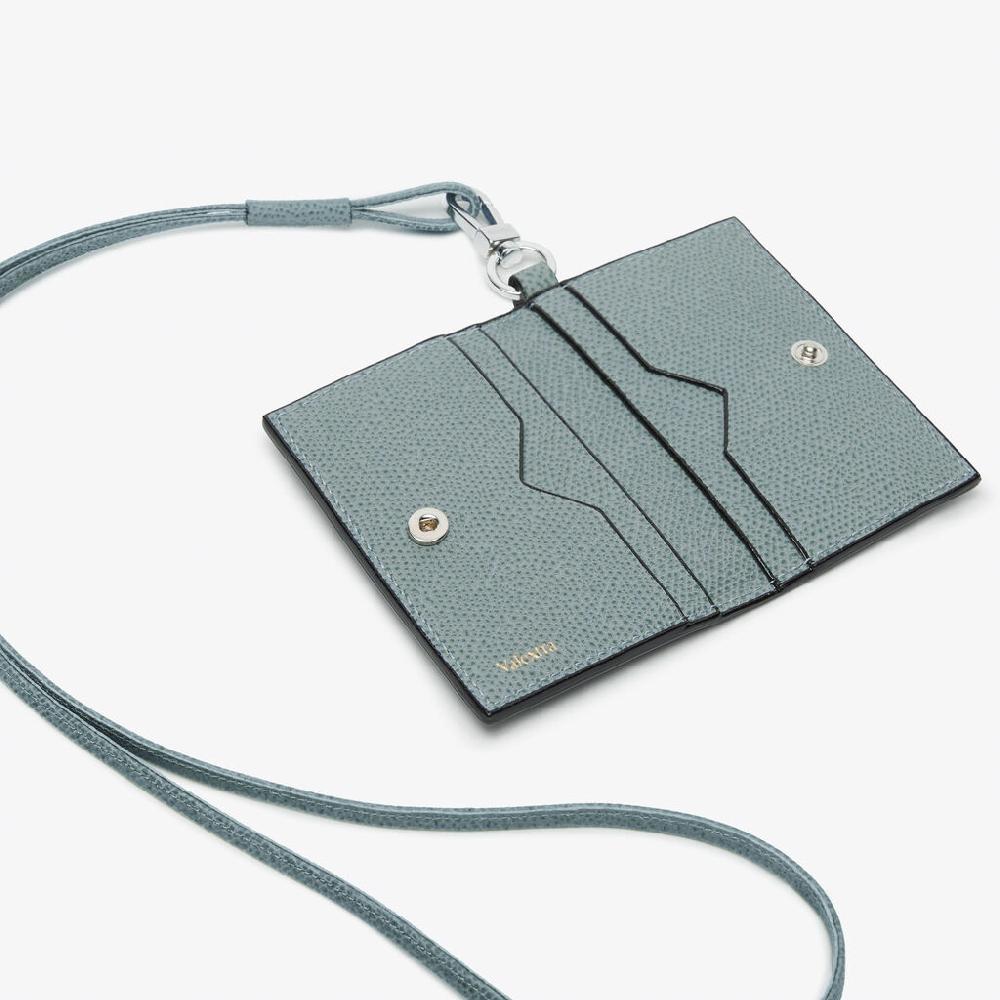 Valextra Porta carte con laccio Donna in Pelle Azzurra cerulea | Valextra In Saldo