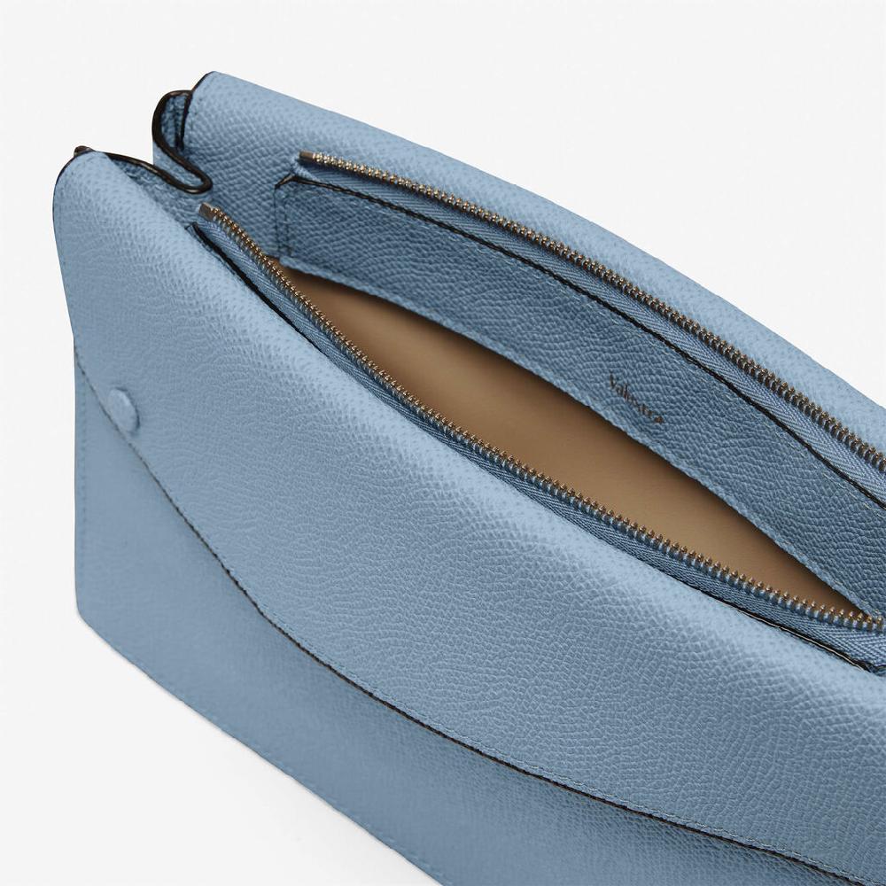 Valextra Borsa a tracolla da Uomo in Pelle Azzurra | Valextra Pocket Italy