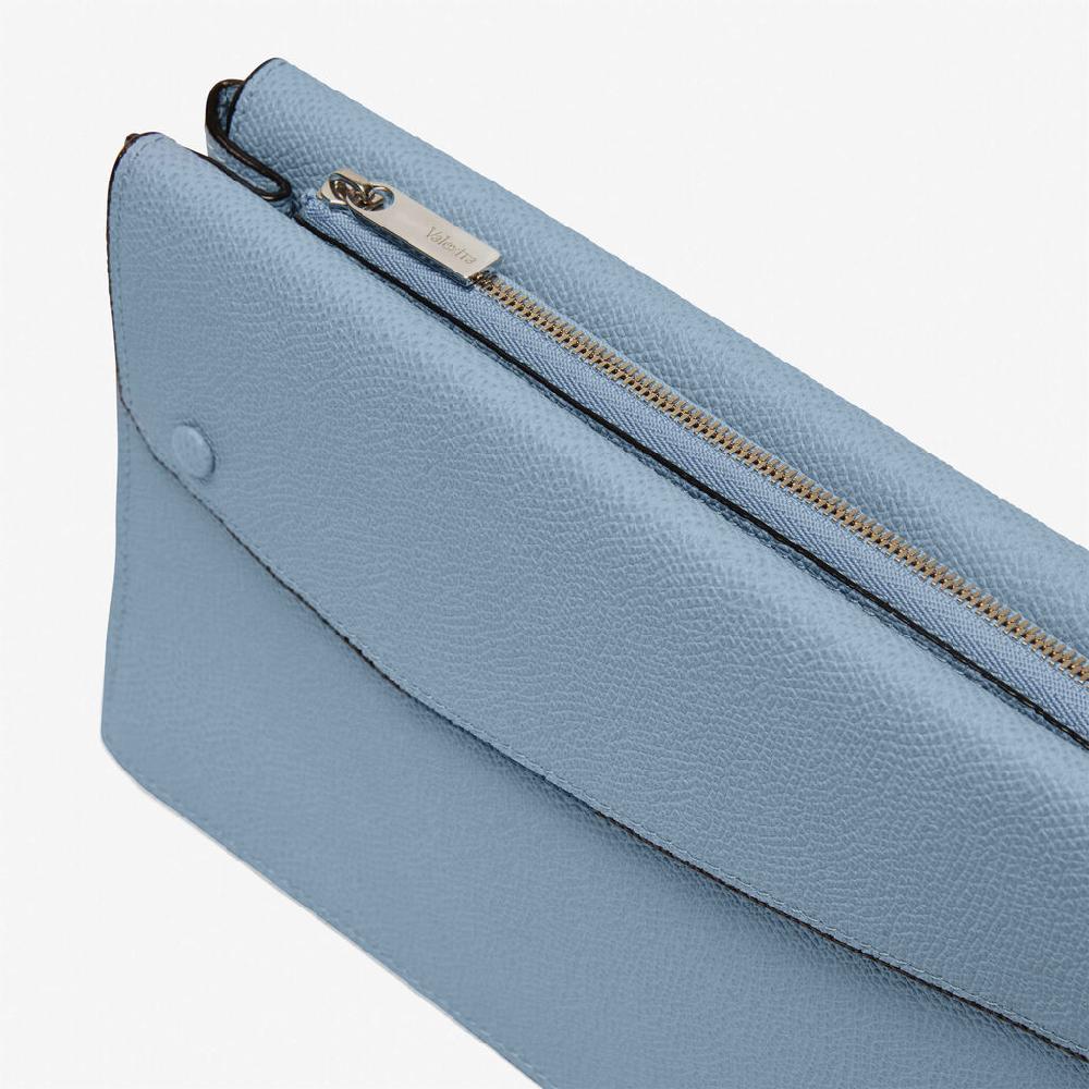 Valextra Borsa a tracolla da Uomo in Pelle Azzurra | Valextra Pocket Italy