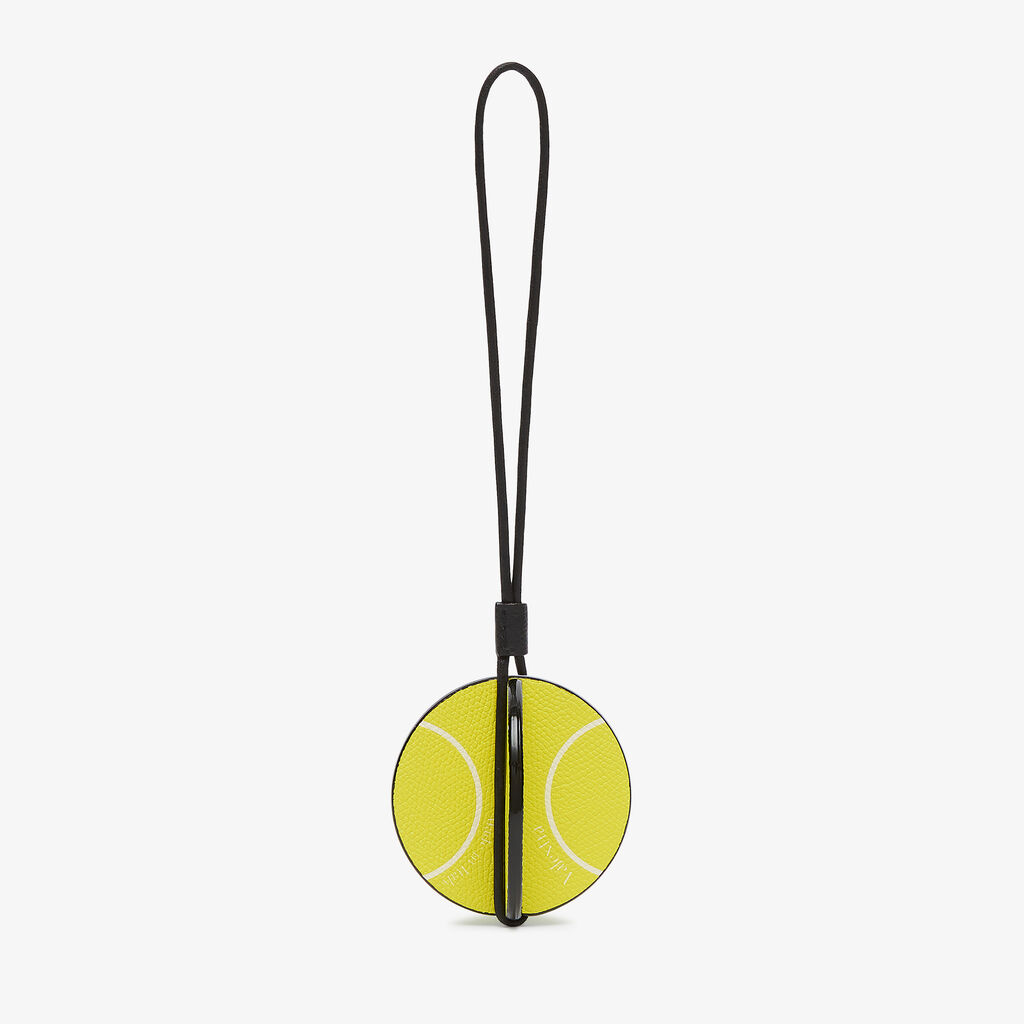 Valextra Charm palla da tennis Donna in Pelle Gialla e Nera | Valextra