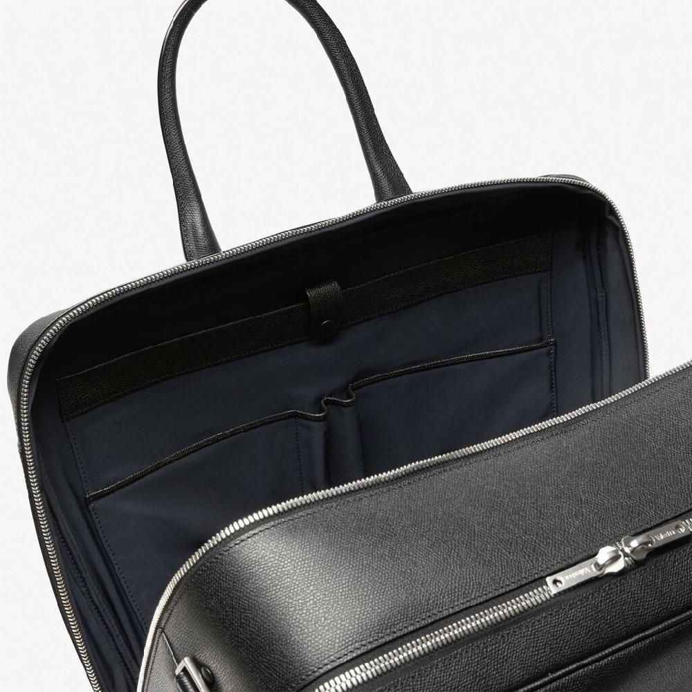 Valextra Valextra Avietta: Borsa business Grande in Pelle Nera Spedizione Gratuita