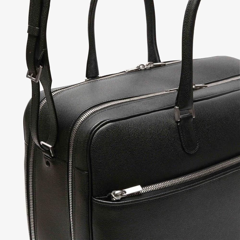 Valextra Valextra Avietta: Borsa business Grande in Pelle Nera Spedizione Gratuita