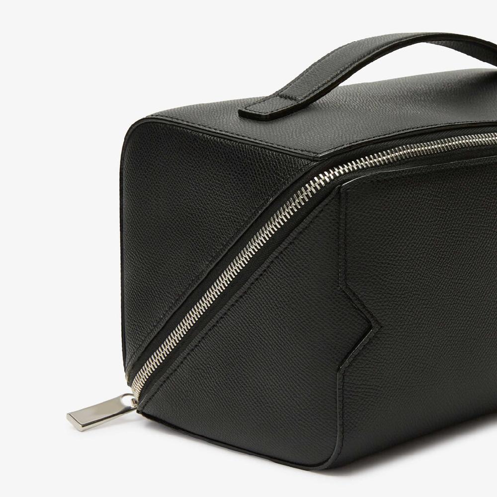 Valextra Beauty case da Uomo di Lusso in Pelle Nera | Valextra V-Line Qualità Garantita