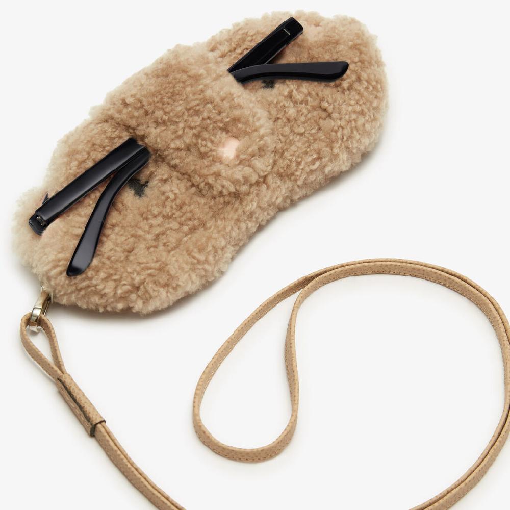 Valextra Custodia per occhiali Orso di Lusso in Shearling Beige Acquista Ora
