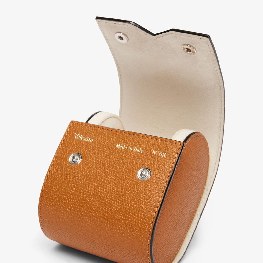 Valextra Porta orologio singolo di Lusso in Pelle Marrone | Valextra V-Line Promozione Limitata