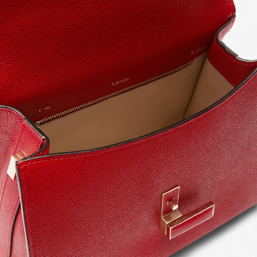 Valextra Valextra Iside: Borsa a mano Media in Pelle Rossa Offerta speciale della fabbrica