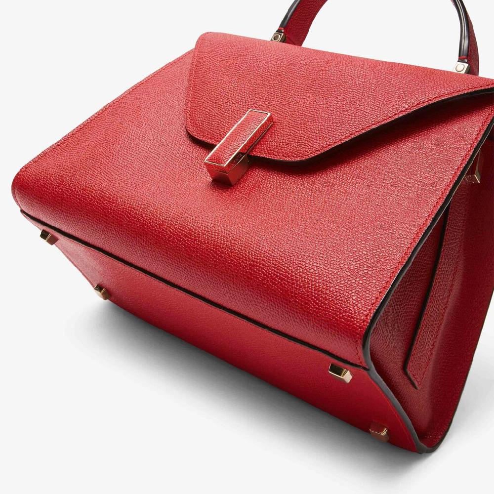 Valextra Valextra Iside: Borsa a mano Media in Pelle Rossa Offerta speciale della fabbrica