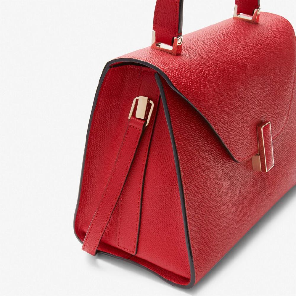 Valextra Valextra Iside: Borsa a mano Media in Pelle Rossa Offerta speciale della fabbrica