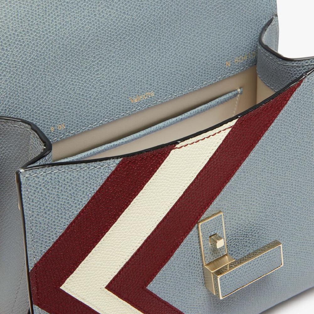 Valextra Borsa Donna Pelle intarsia Blu e Boreaux | Valextra Iside Offerta