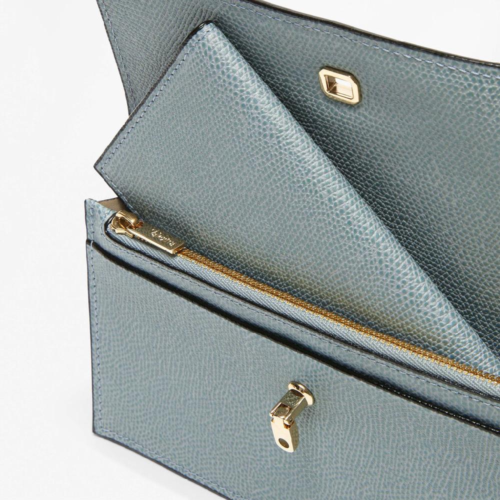 Valextra Portafoglio grande in Pelle Azzurra cerulea | Valextra Brera Offerte