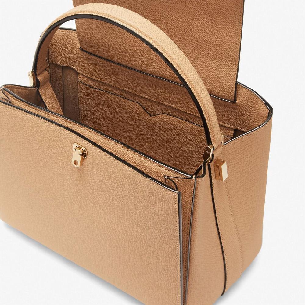 Valextra Borsetta a mano in Pelle Beige con tracolla | Valextra Brera Vendita Calda