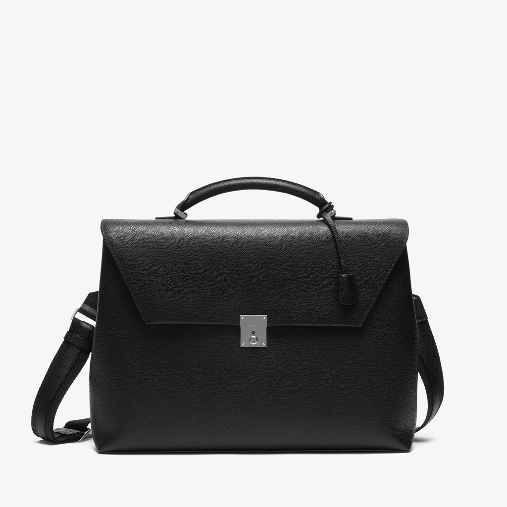 Valextra Valextra Avietta: Borsa business Media in Pelle Nera