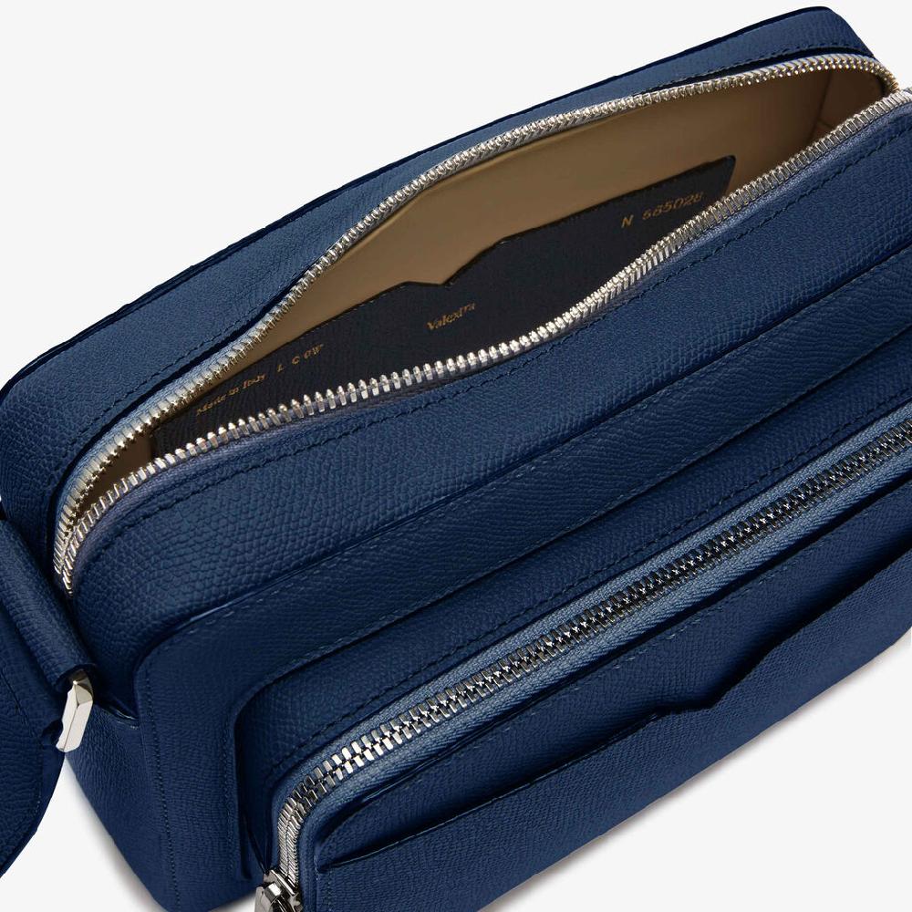 Valextra Borsa reporter da Uomo in Pelle Blu Zaffiro | Valextra V-Line Italia